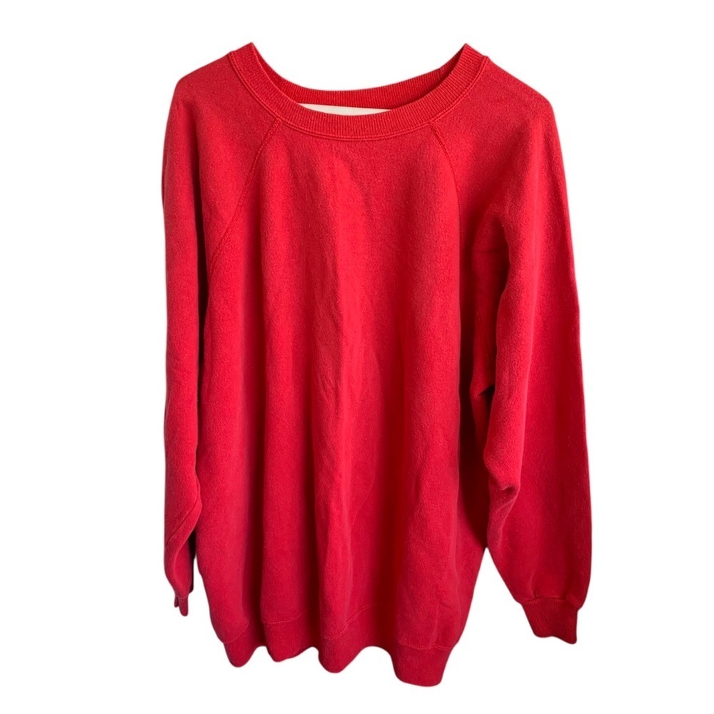 Vintage Blank Red Crewneck Sweatshirt Hanes Her Way 80s 90s Sweater XXL
